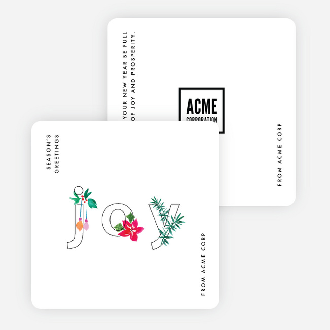 Joy to Bring Business and Corporate Holiday Cards - White