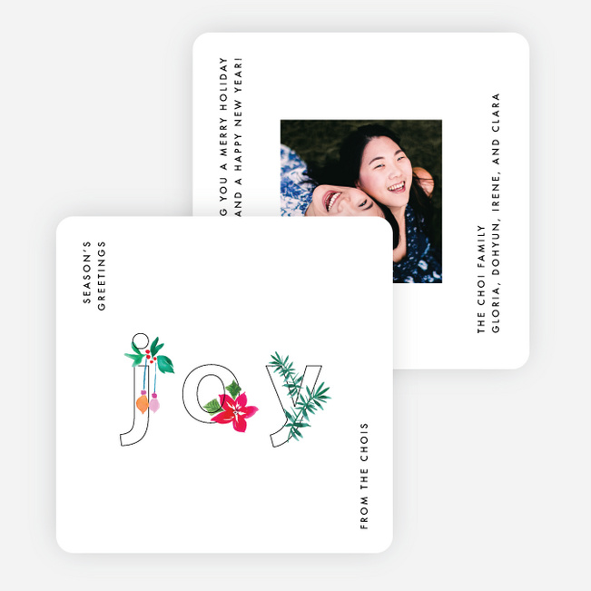 Joy to Bring Christmas Photo Cards & Holiday Photo Cards - White