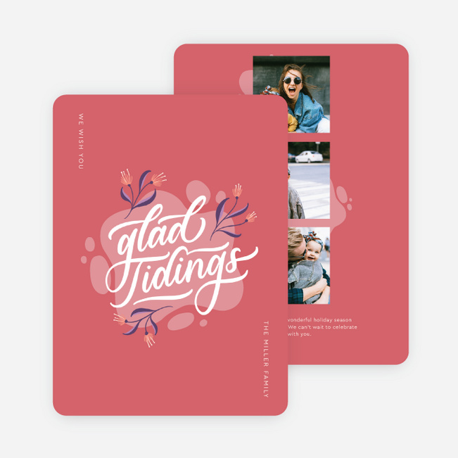 Really Glad Tidings Multi Photo Holiday Cards - Red