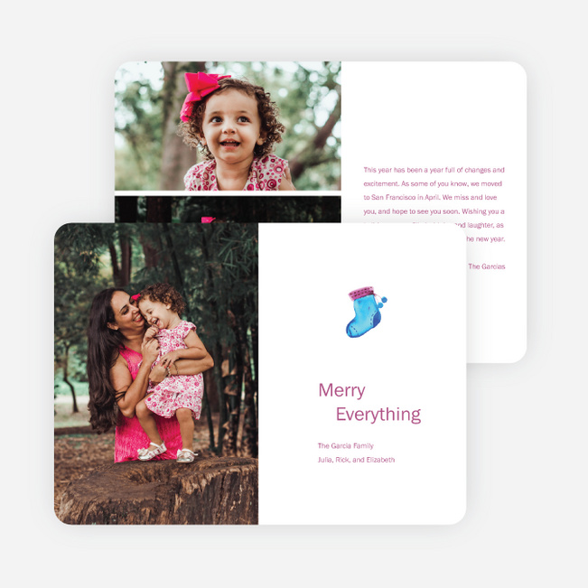 Winter Necessities Multi Photo Holiday Cards - Purple