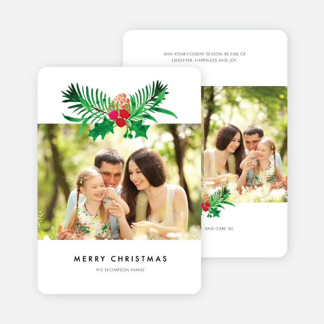 Hanging Holly Christmas Cards - Multi