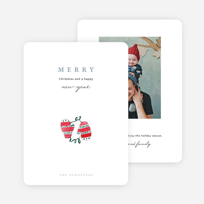 Seasonal Symbol Christmas Cards - Gray