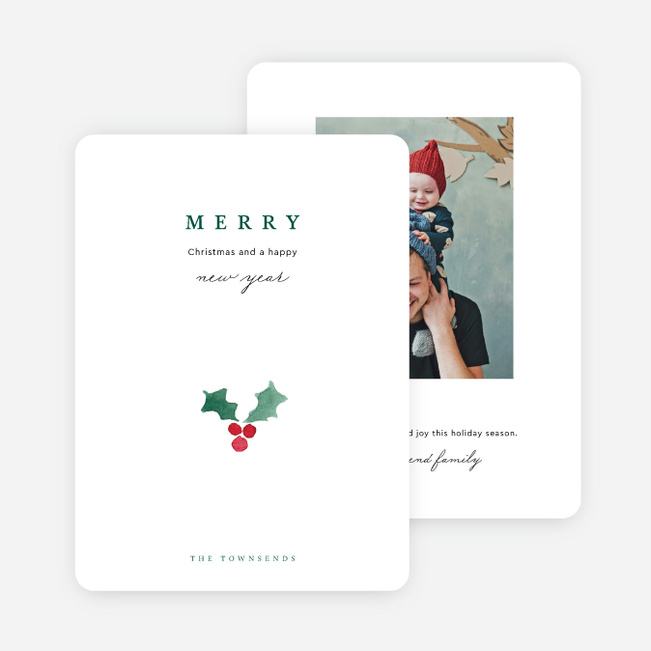 Seasonal Symbol Christmas Cards - Green