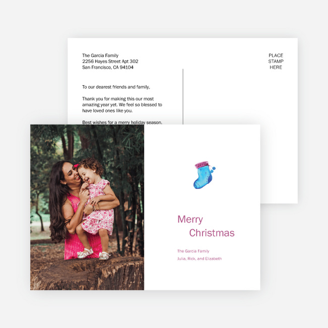 Winter Necessities Christmas Cards - Purple