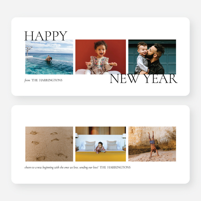Subtle Greeting New Year Cards and Invitations - White