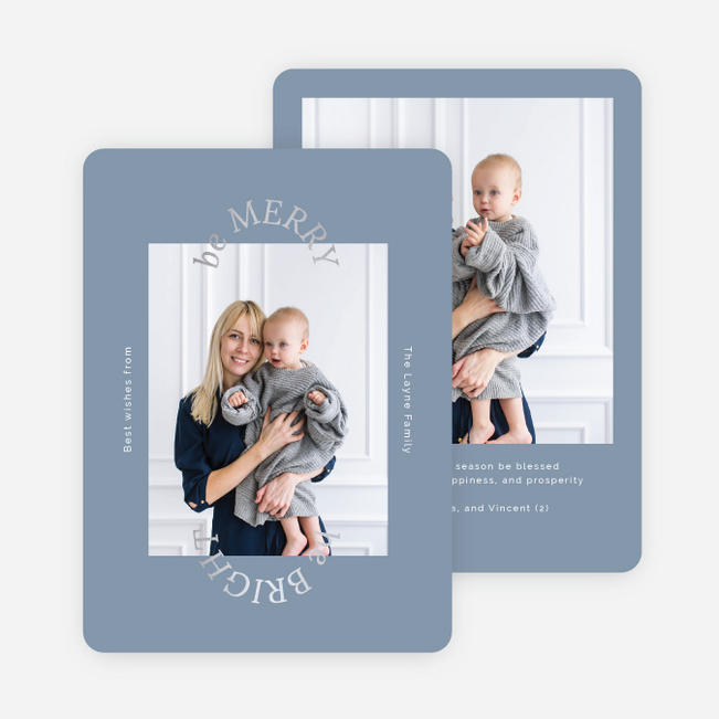 Foil Merry Arch Multi Photo Holiday Cards - Gray