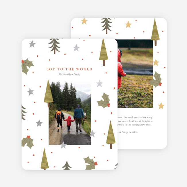 Foil Star Shower Christmas Cards - Gray
