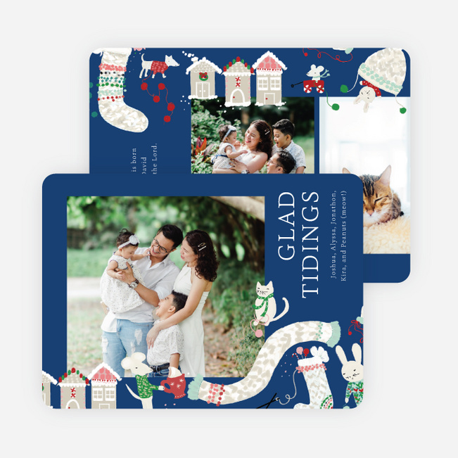 Cozy Fun Christmas Cards - Blue