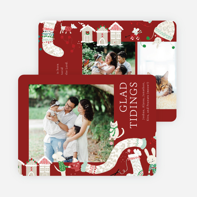 Cozy Fun Christmas Cards - Red