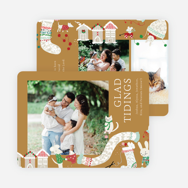 Cozy Fun Christmas Cards - Yellow