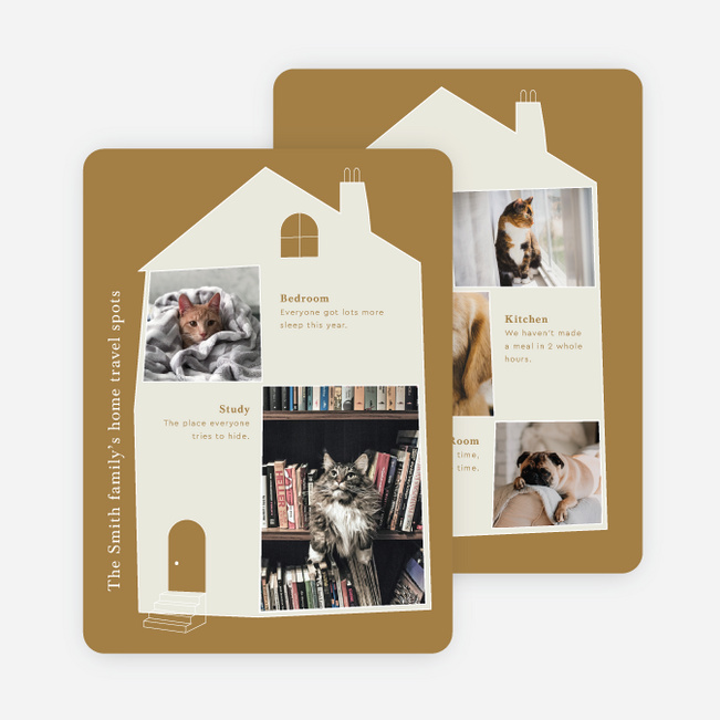 Home Travels Multi Photo Holiday Cards - Yellow