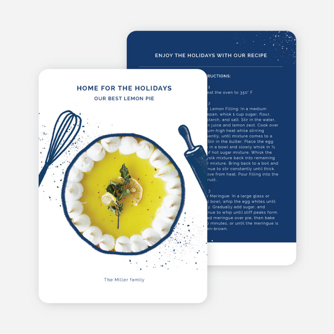 Recipe for Happiness Christmas Photo Cards & Holiday Photo Cards - Blue