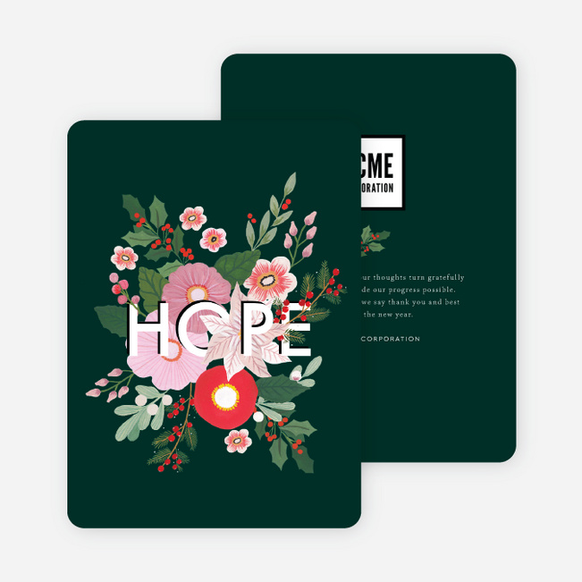 Bundle of Hope Business and Corporate Holiday Cards - Green