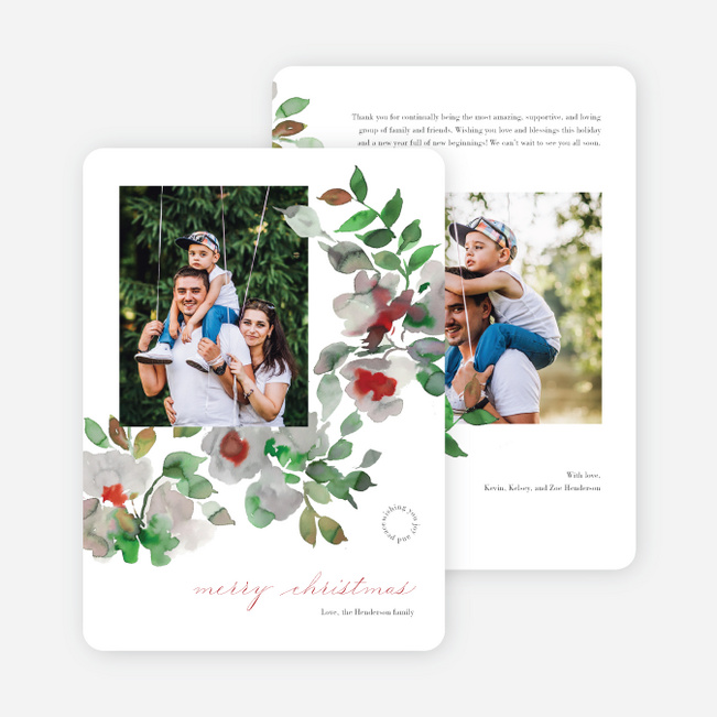 Festive Watercolors Christmas Cards - Multi