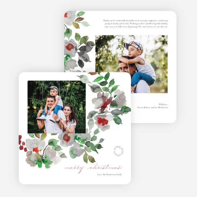 Festive Watercolors Christmas Cards - Multi