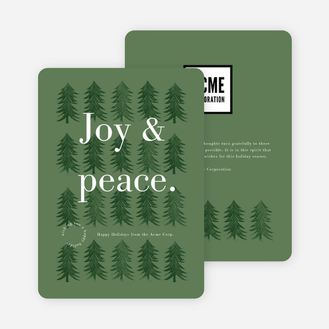 Joyful Trees Business and Corporate Holiday Cards - Green
