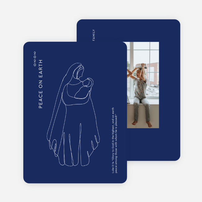 Mary and Child Christmas Cards - Blue