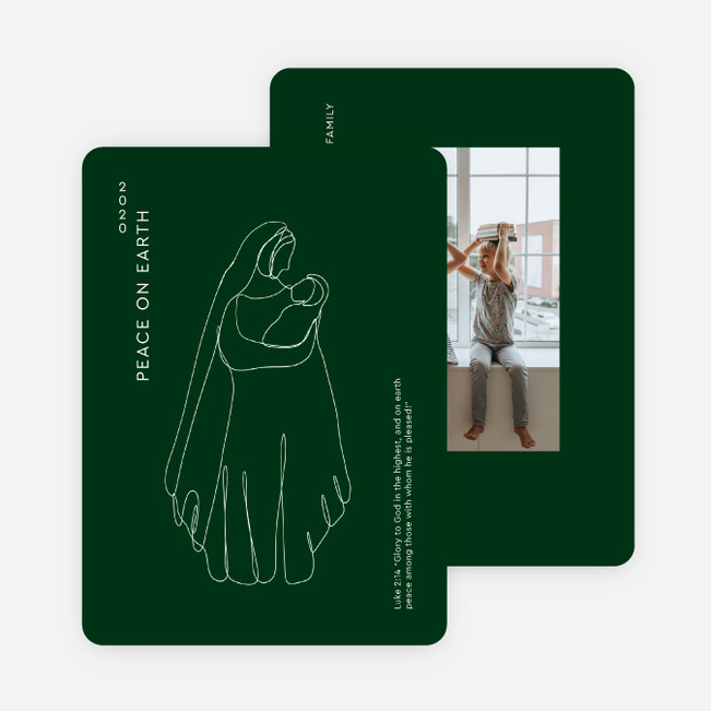 Mary and Child Christmas Cards - Green