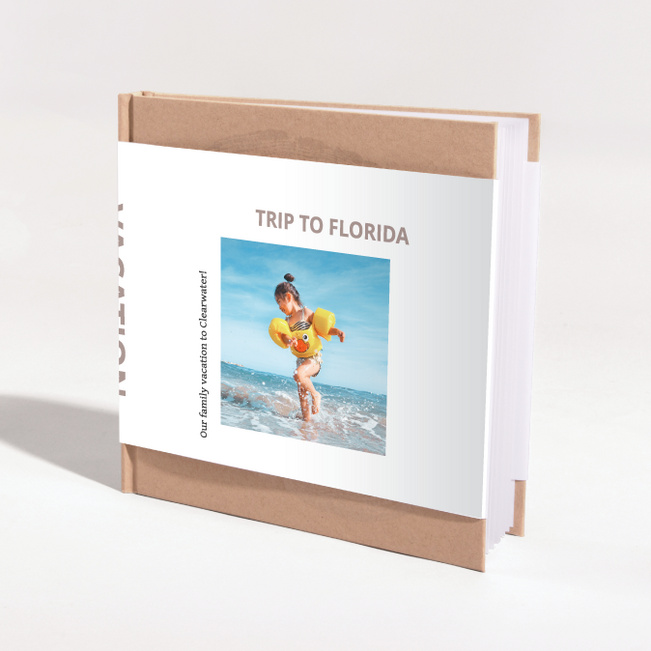 Hardcover Layflat Modern Travel Photo Album - Brown