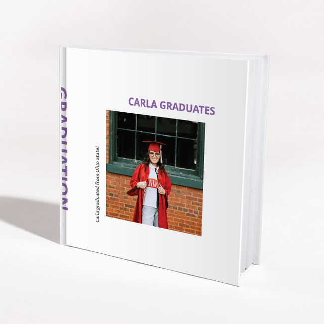 Hardcover Modern Graduation Photo Album - Purple