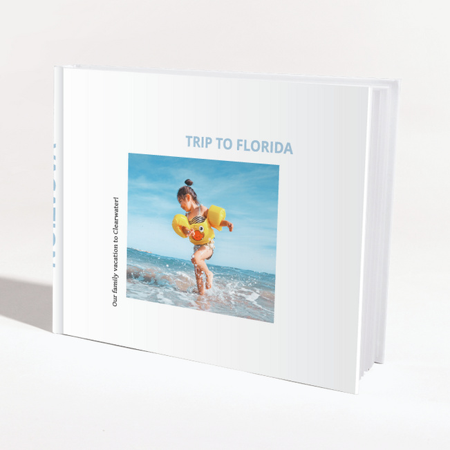 Hardcover Layflat Modern Travel Photo Album - Blue