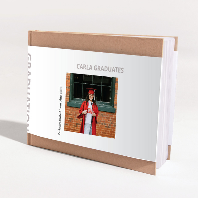 Hardcover Layflat Modern Graduation Photo Album - Gray