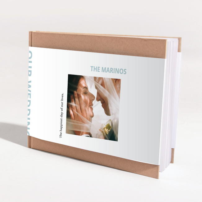 Hardcover Layflat Modern Wedding Photo Album - Blue