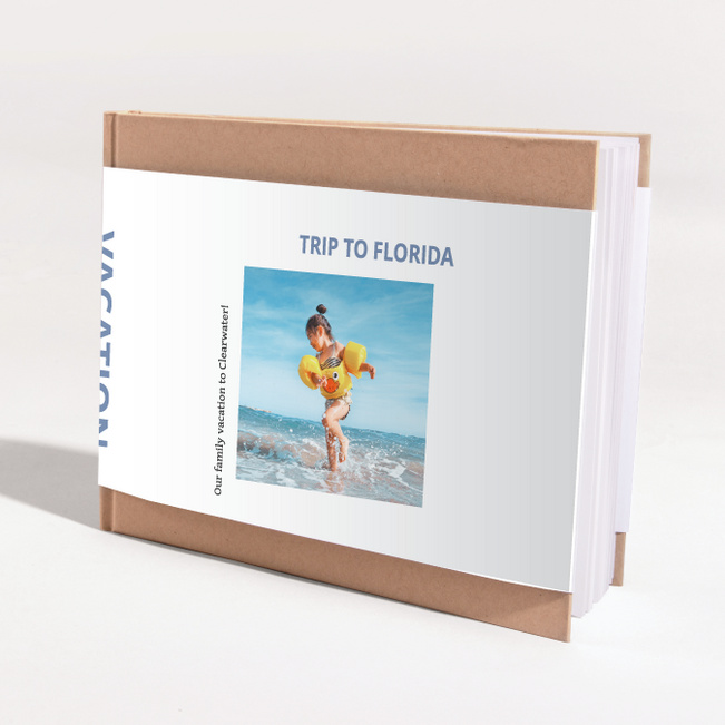 Hardcover Layflat Modern Travel Photo Album - Blue