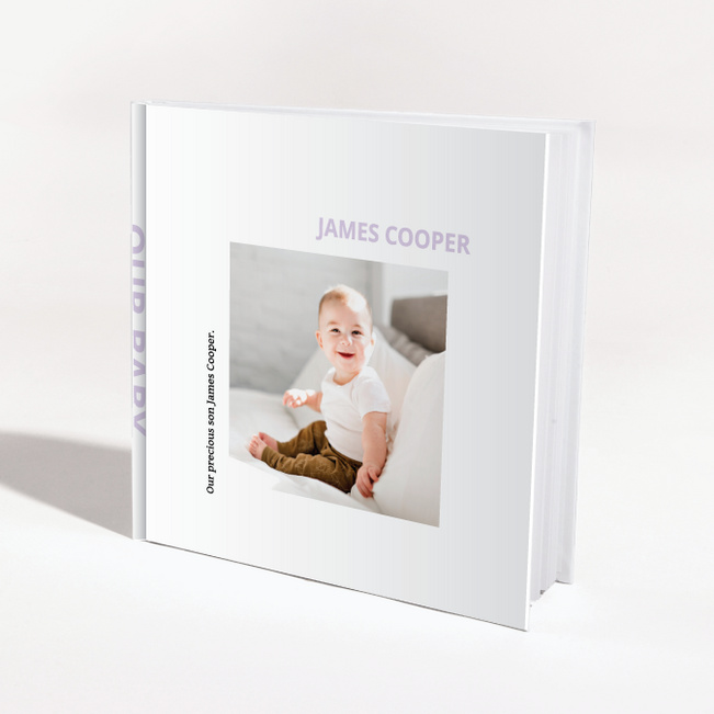 Hardcover Modern Baby Photo Album - Purple