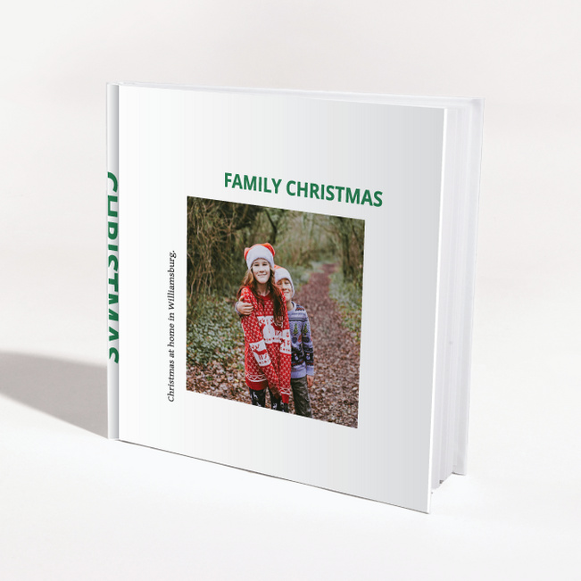 Hardcover Modern Holiday Photo Album - Green