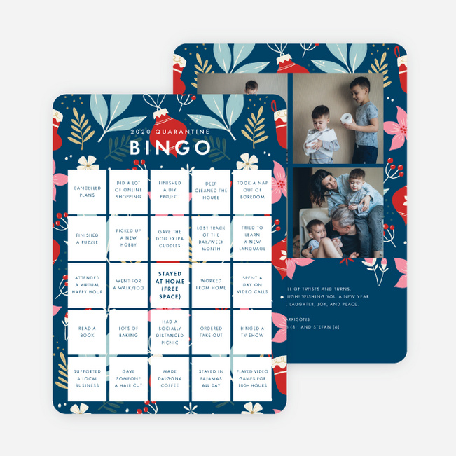 Holiday bingo cards with numbers