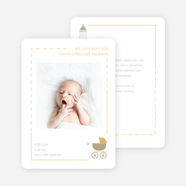 Shelter in Place Baby Announcements - Yellow