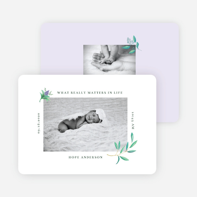 Beginning of Life Baby Announcements - Purple
