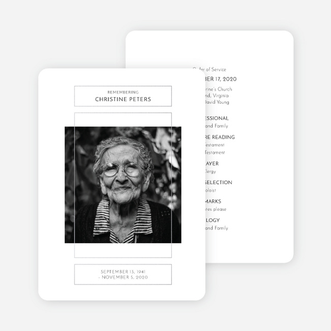 Foil Reverence Funeral Cards - Gray