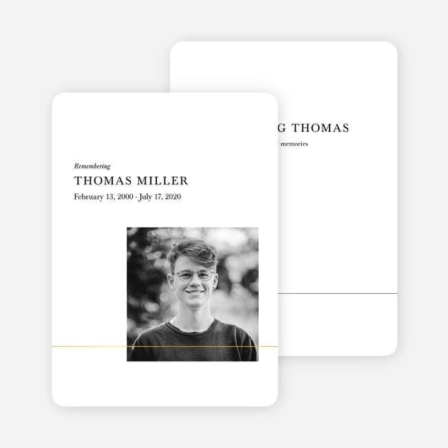 Foil Delicate Line Celebration of Life Invitations - Yellow
