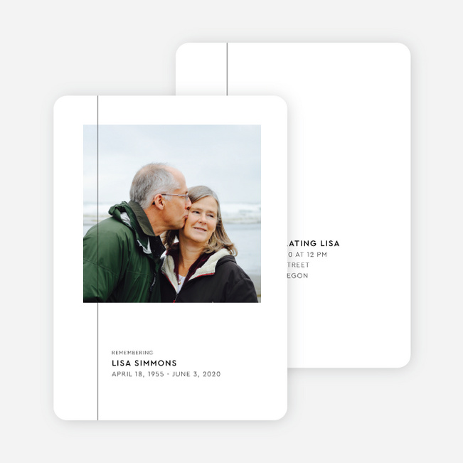 Minimal Snapshot Celebration of Life Invitations - White