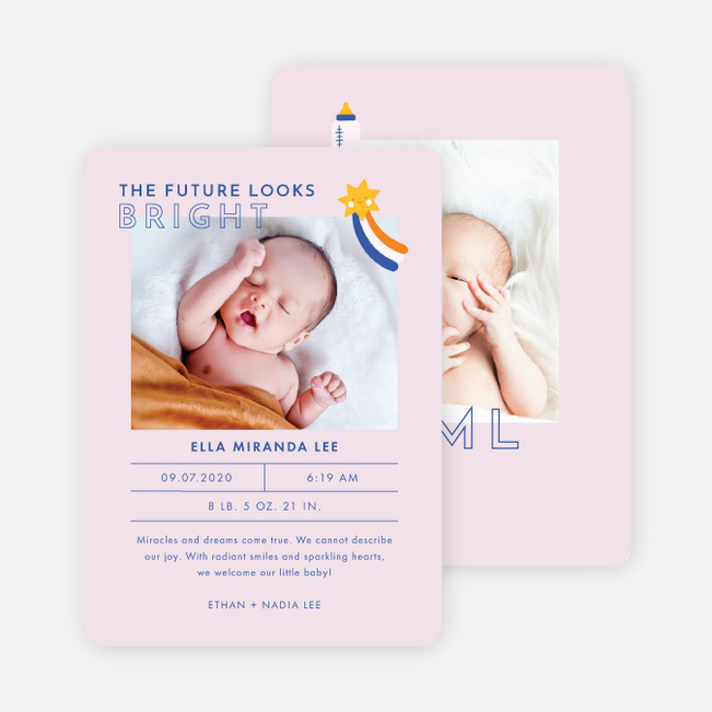 Shooting Star Birth Announcements - Pink