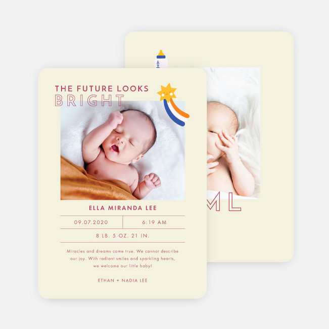 Shooting Star Birth Announcements - Yellow