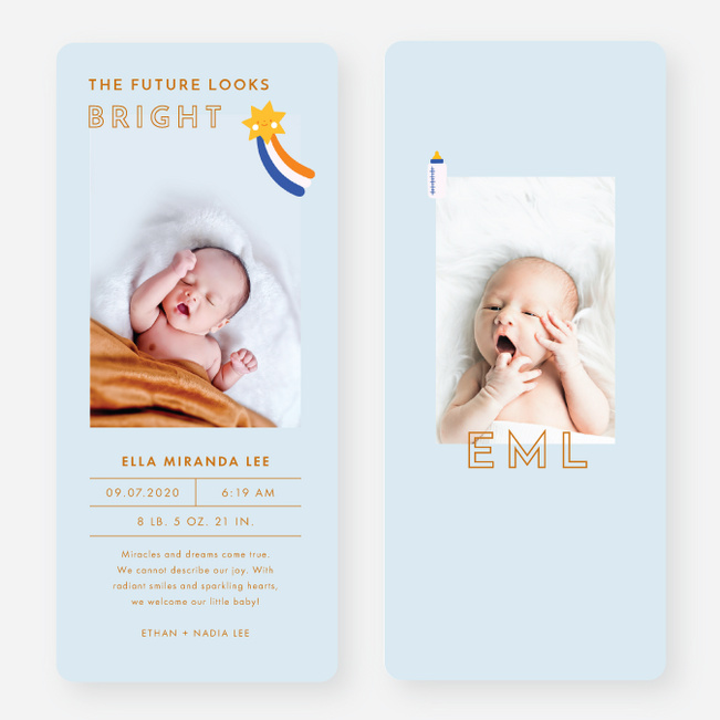 Shooting Star Birth Announcements - Blue