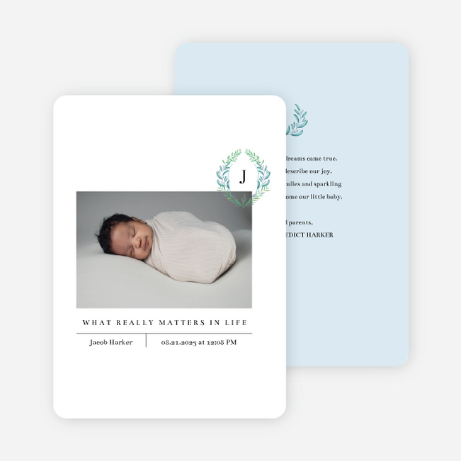 Wild Monogram Birth Announcements - Blue