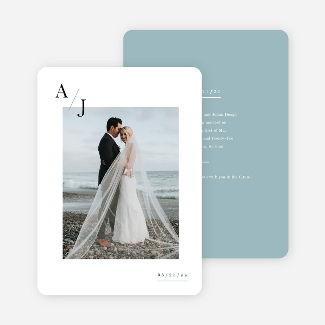 Floral Simplicity Wedding Announcements - Blue