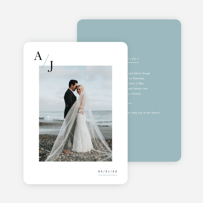 Floral Simplicity Wedding Announcements - Blue