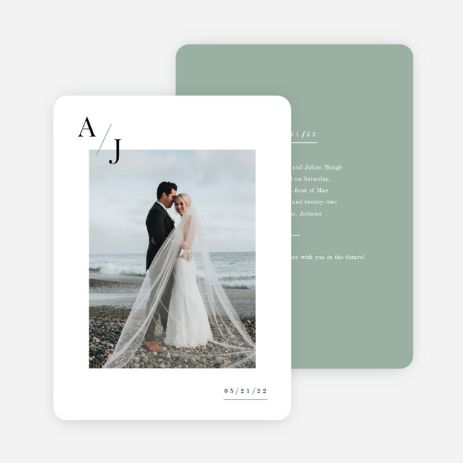 Floral Simplicity Wedding Announcements - Green