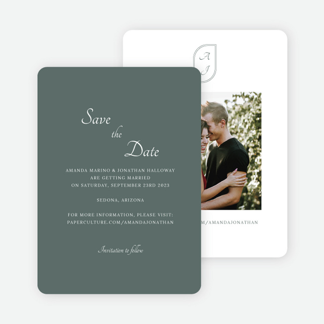 Classic Appeal Save the Date Cards - Green