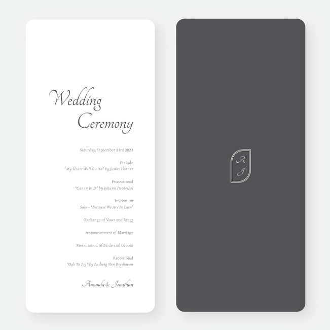 Classic Appeal Wedding Programs - Gray
