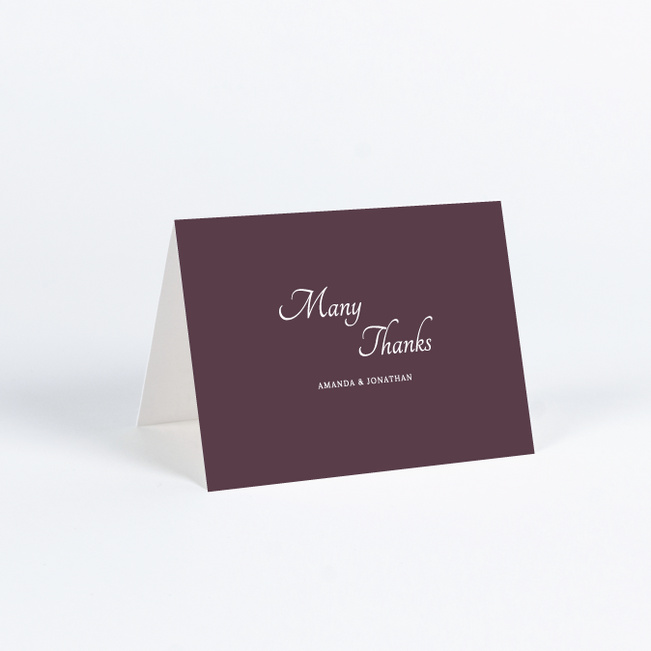 Classic Appeal Wedding Thank You Cards - Purple