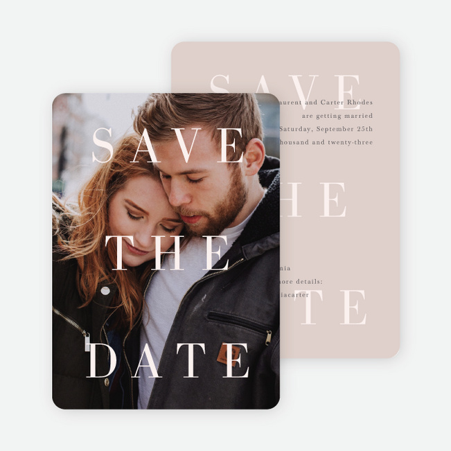 Dancing Typography Save the Date Cards - Brown