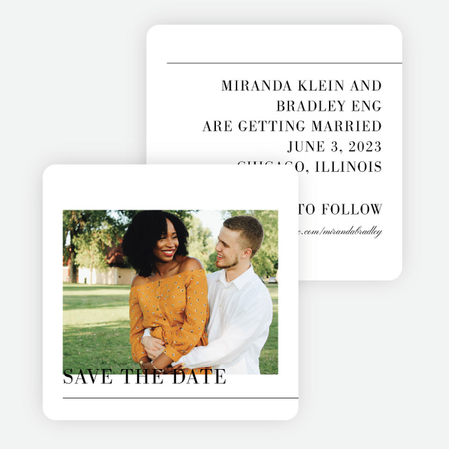 Eloquent Print Save the Date Cards - Black