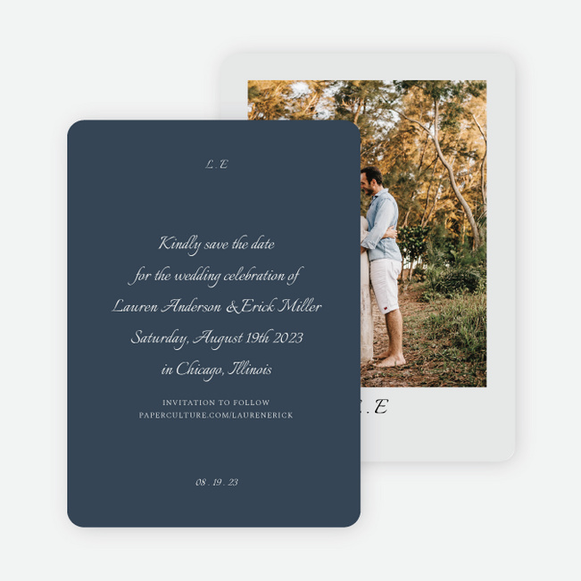 Filled With Grace Save the Date Cards - Blue