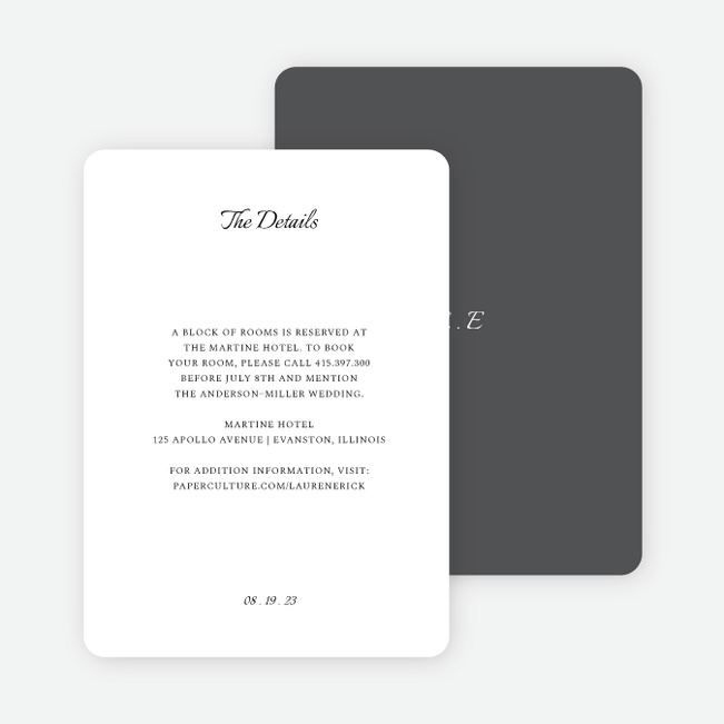 Filled With Grace Wedding Information Cards - Gray